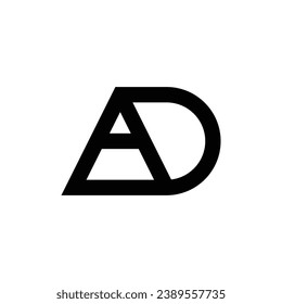 modern AD A D monogram letter logo design