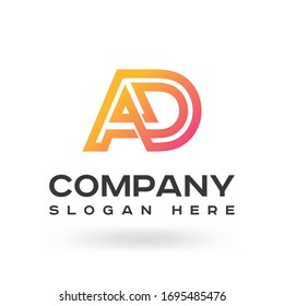 Modern AD logo design Vector Template elements., Unique, Modern, Corporate