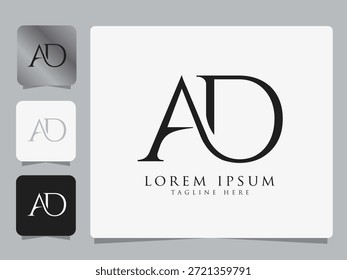 Concepto moderno del logotipo del monograma de AD para la identidad de marca