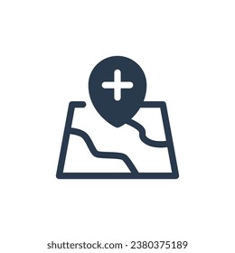Icono de adición de destino moderno para navegación
