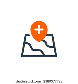 Icono de adición de destino moderno para navegación
