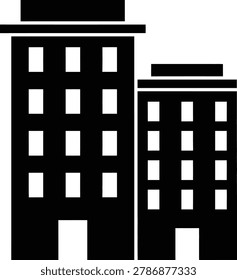 Modern Adjacent Buildings Cityscape Vector Icon