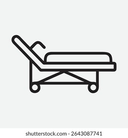 Ícone de cama ajustável moderno em estilo de arte de linha limpa
