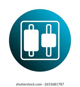 Ícone de equalizador de ajuste moderno para vetor de configurações de áudio digital com cores modernas e design exclusivo