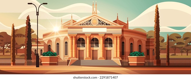 modern administrative governmental or office building exterior horizontal