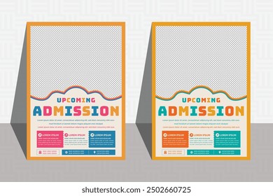 Modern Admission flyer design. New digital marketing flyer, space for photo background, vector, proposal, promotion, publication illustration template