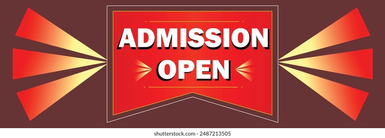 Modern Admission Open sign in flat style design, Admission Open school education banner social media post template,  vector illustration.