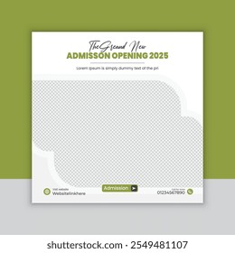 Modern admission social media post, education template
