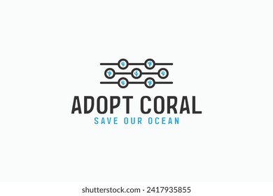 modern adopt coral logo design template. simple adopt coral save our ocean icon logo vector design background template with elegant and unique styles