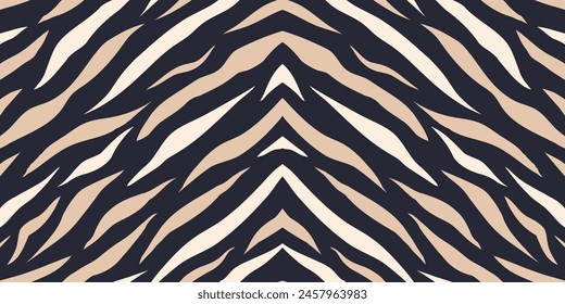 Modern adstract animal tiger seamless pattern. Minimal background with stripes. Surface cover design. Fabric textile print.