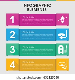 Modern adventure infographic template. infographic design with adventure icons includes snorkel. can be used for presentation, diagram, annual report, web design.