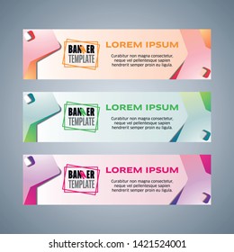 Modern advertisement creative horizontal web banner design template