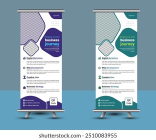 Modern advertising Business Marketing roll up stand banner template and corporate Business roll up banner design. business rollup banners for marketing.