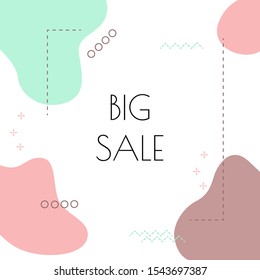 Modern advertising square web banner for mobile applications on social networks. Elegant sale and discount promotional background with abstract delicate pattern. Email newsletter ads layouts.