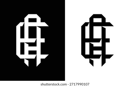 Design moderno do logotipo do monograma AE, letras A e E de entrelaçamento minimalista, tipografia geométrica para marca corporativa e identidade técnica