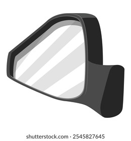 Moderno espelho retrovisor lateral aerodinâmico refletindo traços de luz e sombra