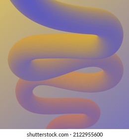 Modern aesthetic geometric square background. Minimalistic poster for social media, web design. Colorful illustration with curls, gradients, geometric shapes. Futuristic vector object.  
