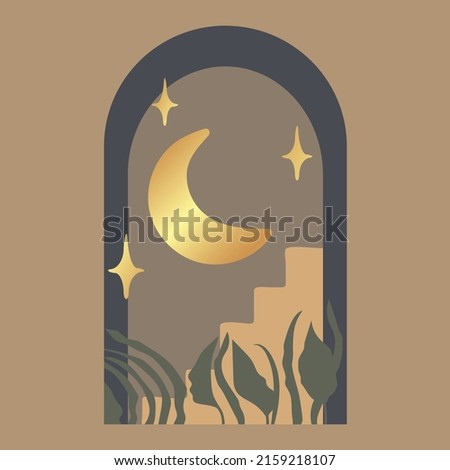 Modern aesthetic illustration with architecture elements