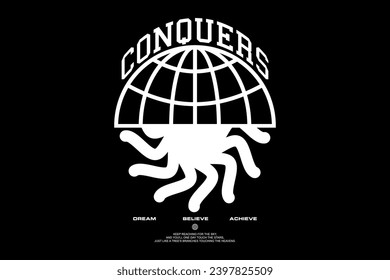 Modern aesthetic quotes streetwear typography t-shirt design templates