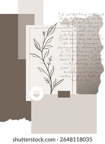 Modern aesthetic vintage mood board for travel and picture frame