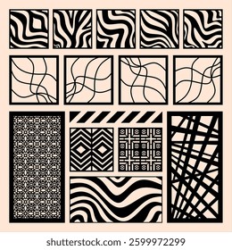 Modern Aesthetics: Striking Black and Beige Laser Cut Designs Collection
