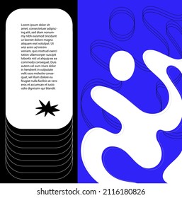 Estética moderna tarjeta de diseño de afiches vectoriales.Gradiente de brutalismo en diseño de plantillas web hecho con formas geométricas abstractas, arte de afiches, encabezado de sitio web, impresión digital.estrella dibujada a mano
