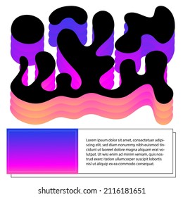 Moderne ästhetische Vektorplakatdesign-Karte.Brutalismus Farbverlauf-Grafik im Web-Template-Layout mit abstrakten geometrischen Formen, Poster-Kunst, Website-Header, digital print.psychedelic handgezeichnet