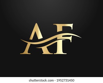 Modern AF logotype for luxury branding. Initial AF letter business logo design vector