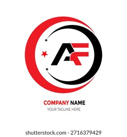 Modern AF Monogram Logo Branding Design. Vector illustration.