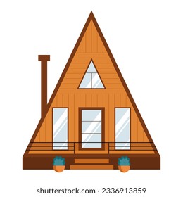 Modern A-frame mini house vector illustration