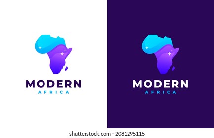 Modern Africa map logo template, African Logo designs concept vector illustration