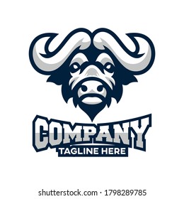 Modern African buffalo buffalo logo.Vector illustration.