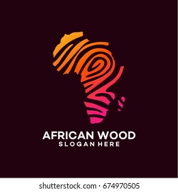 modern African wood logo template designs vector illustration