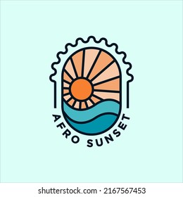 Modern gestaltetes Strandlogo für Sonnenuntergang