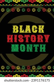 Modern Afro-Centric Celebration: Black History Month 2024 - Illustration of African Culture  American Heritage in Canada and the United States