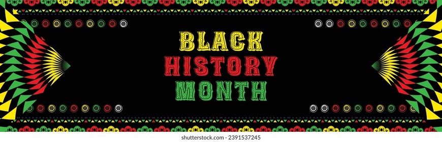 Modern Afro-Centric Celebration: Black History Month 2024 - Illustration of African Culture  American Heritage in Canada and the United States