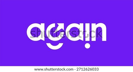 Modern 'Again' Logo with Upward Arrow and Circular Motif