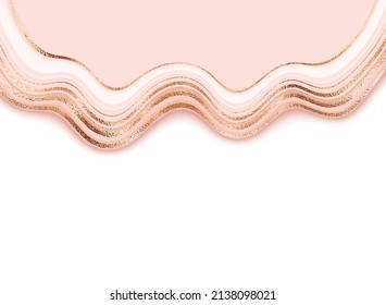 Modern agate slice background design with gold splash border.