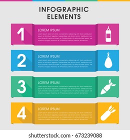 Modern aggression infographic template. infographic design with aggression icons includes rocket bomb. can be used for presentation, diagram, annual report, web design.