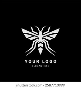 A modern and aggressive geometric wasp logo with sharp, symmetrical lines. Perfect for branding, esports, tech industries, and creative projects. 