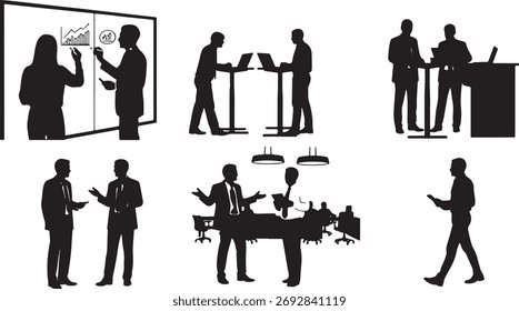 Modern Agile Workspace Business Silhouettes