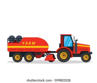 Modern Agriculture Farm Vehicle - Raw Crop Trailer And Tractor