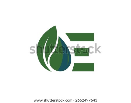 Modern agriculture logo featuring a stylized green leaf and field lines forming a circular shape. Represents sustainable farming, organic food, and eco-friendly practices. Perfect for agribusiness, E