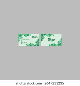 Modelo de Cartão de Negócios Agro Verde Folha Design Agricultura e Agricultura Business Identity Vetor.