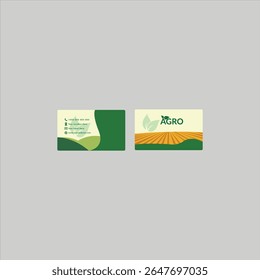 Modelo de Cartão de Negócios Agro Verde Folha Design Agricultura e Agricultura Business Identity Vetor.