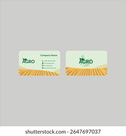 Modern Agro Business Card Template Green Leaf Design Agriculture and Farming Business Identity Vector.