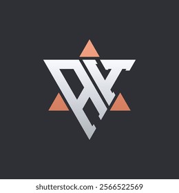 Modern AH Letter Logo Design with Geometric Triangle Elements. AH Logo Initials