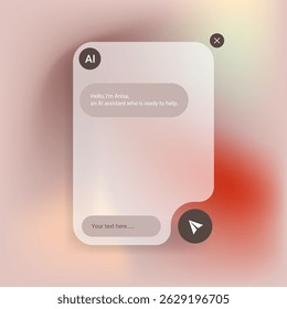 Moderno AI assistente chat interface protótipo com um design de IU gradiente limpo, mínimo e suave