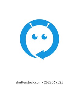 Modern AI Bot with Back Arrow Symbol Art