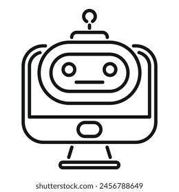 Moderne ai bot Support Icon Outline Vektorgrafik. Online-Chat. Unterstützung bei Arbeitsgesprächen